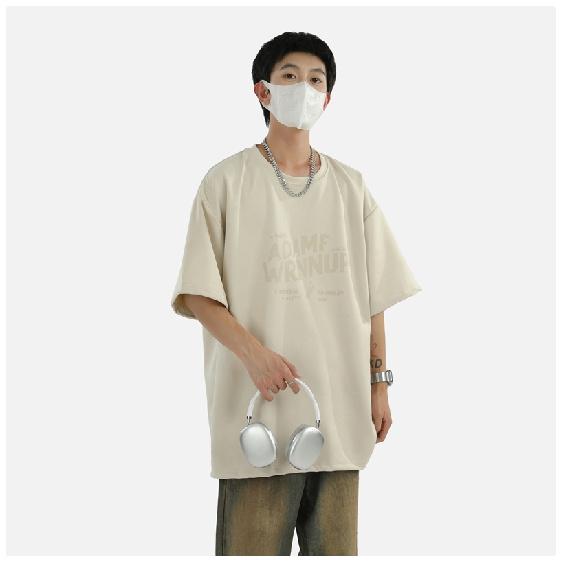 Short Sleeve t T-shirt Men's Fashion Brand Summer Loose Half Sleeve Fashion ins Simple Printed Top