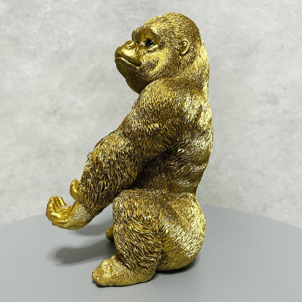 Woobia Smartphone Stand Gorilla Cute Animal Ornament Indoor Decor Menu Holder Photo Frame Gold