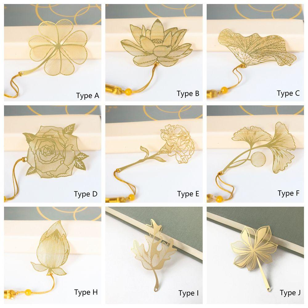 Student Gifts School Stationery Books Accessories Leaf Metal Bookmark Reading Mark Brass Book Clip