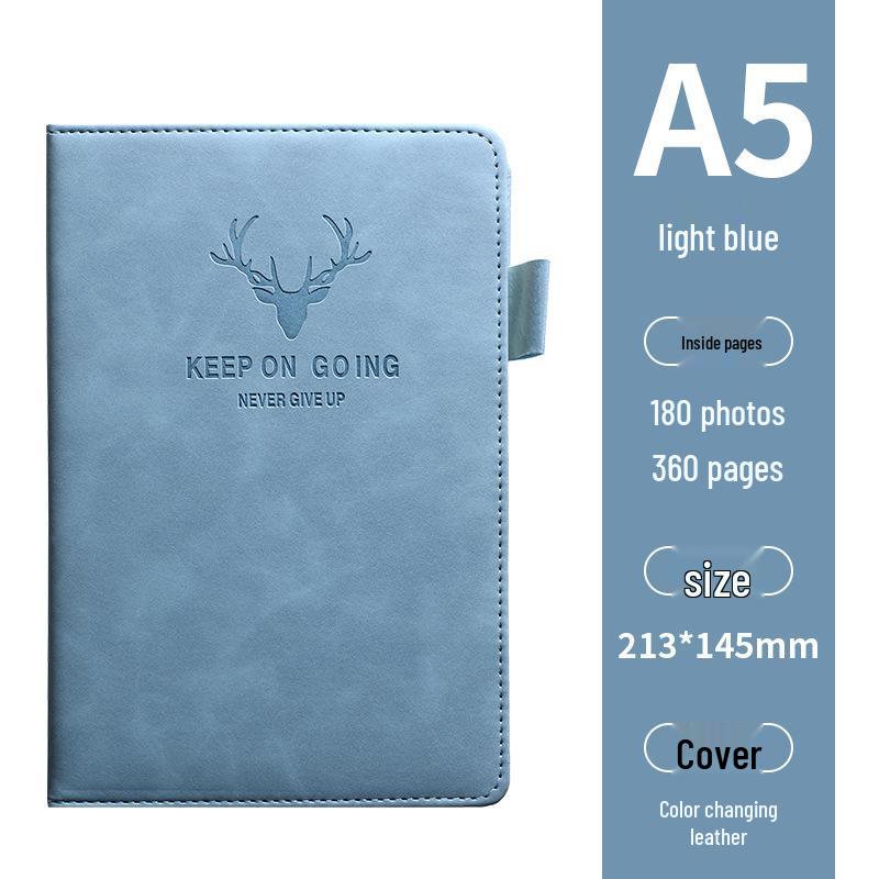 Deer Head Buckle A5 Notebook - Business Thick Notepad for Meeting Minutes