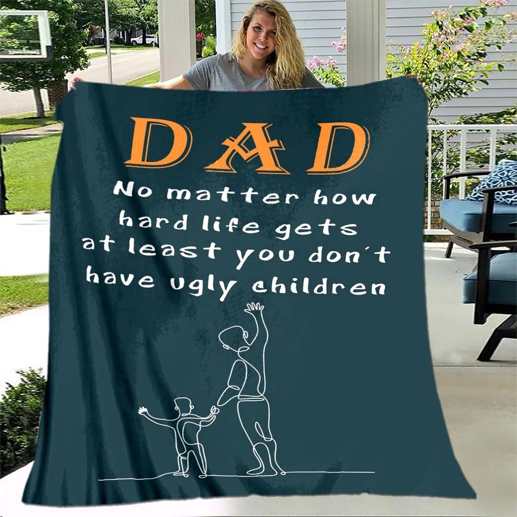 To My Father Dad Letter Gift Series Blanket,Soft Throw Blanket for Home Bedroom Bed Sofa Picnic Travel Office Cover Blanket Kids