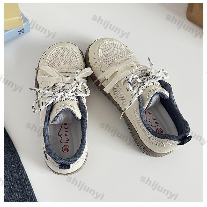 Fashion Women's Sneakers Summer Breathable Mesh Lightweight Hiking Shoes Fashion Cross Tied Comfortable Casual Flat Shoes Zapatos Mujer