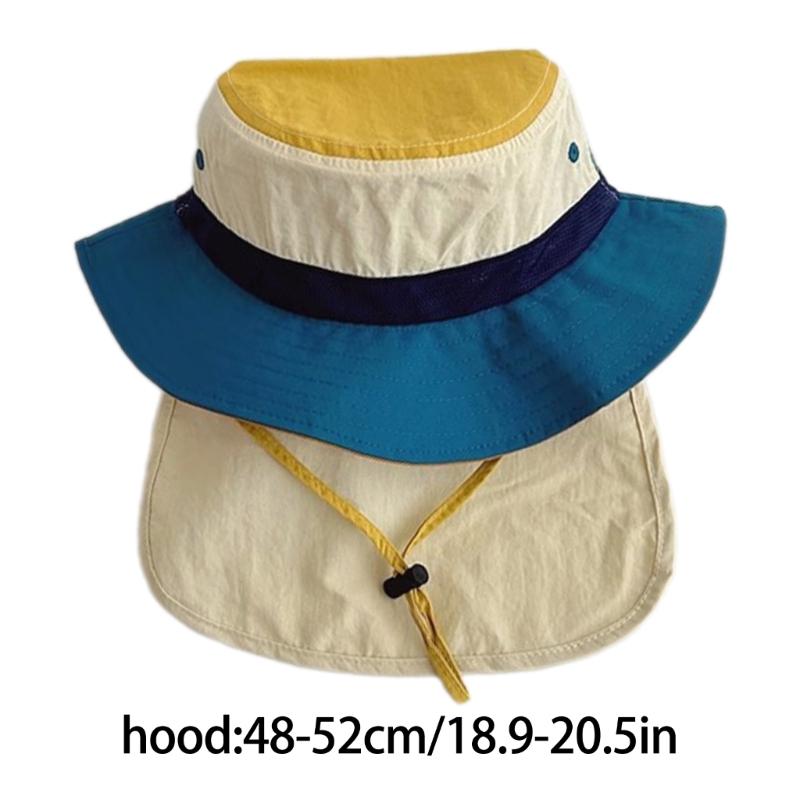 Toddlers Bucket Hat with Neck Flap Quick Drying Outdoor Hot Day Spring Foldable Fisherman Hat Sunproof for Children