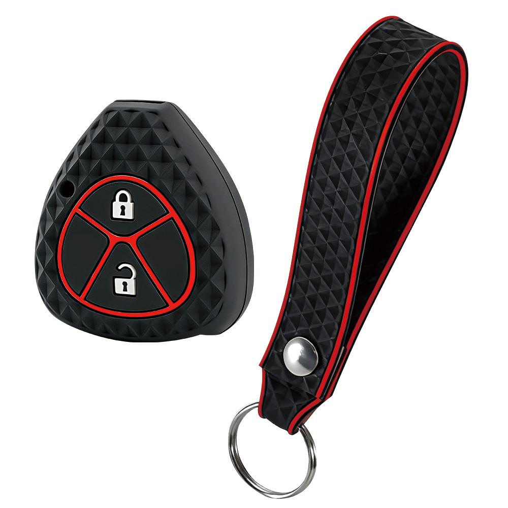 Keychain Silicone Car Key Case Cover For Toyota Auris HiLux Corolla Fortuner Prado Verso Camry Yaris Vitz Vios Ractis 2/4 Button
