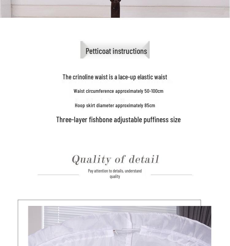 Baletní výkon Podsazovací spodnička se dvěma/třemi ocelovými kruhy - Design rybí kosti v polovině těla
