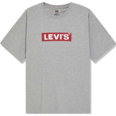 Levis Color Block Logo Printed Round Neck Short Sleeve T-Shirt Men Tops Gray 16143-0435