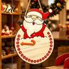 Holiday Countdown Sign Christmas Calendar Reusable Days Until Door Hanging Sign Wooden Vintage Round Wreath Hanger for Wall Decor Interactive