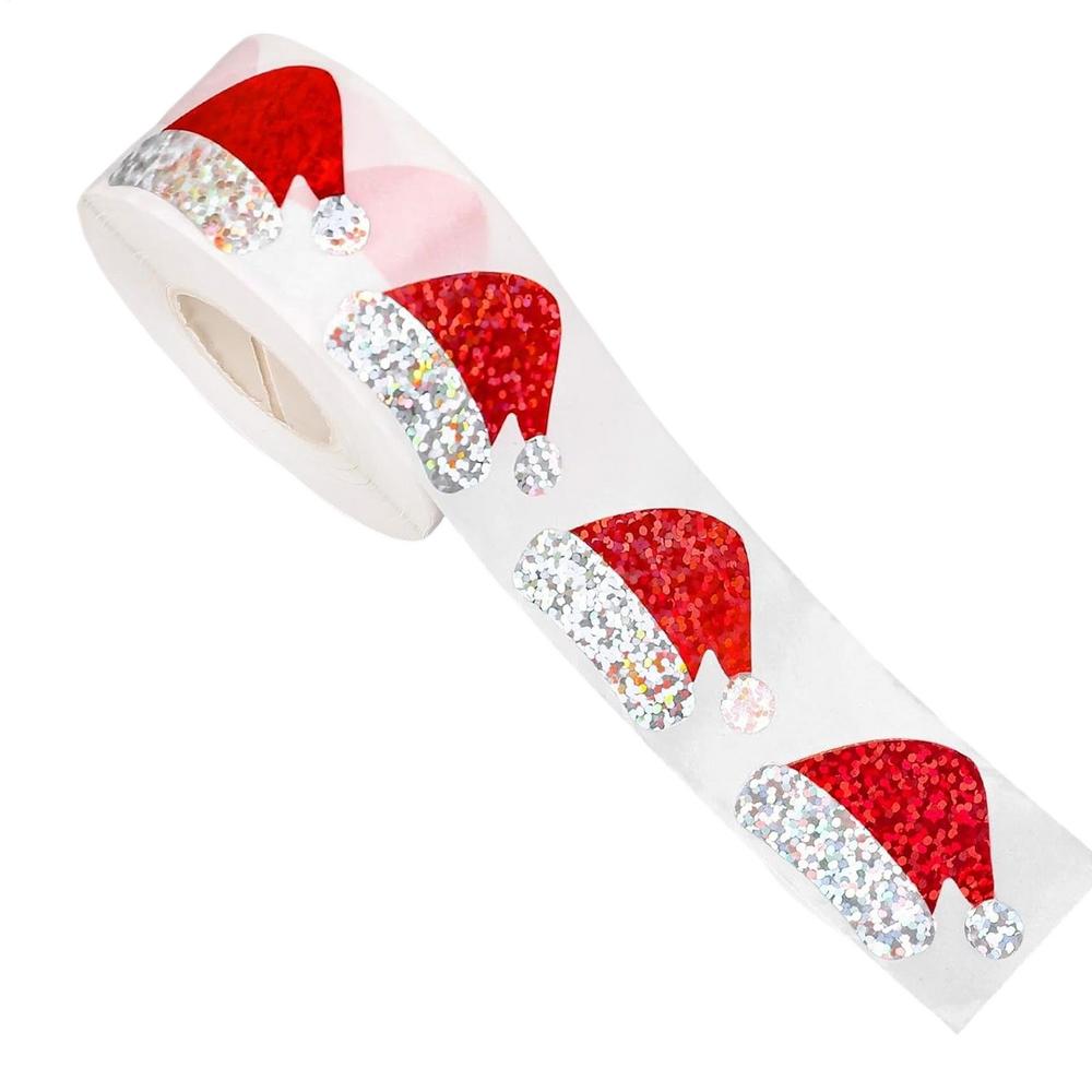 

Santa Hat Stickers 500 Pieces Christmas Adhesive Stickers Holiday Invitation Decals For Holiday Home Gathering Party School Kids other
