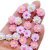 60 pièces mignonnes Résine Mini Rose, fleurs de lotus blanches Nail Art Strass Plat Figurine DIY Miniatures Décoration Scrapbook Artisanat