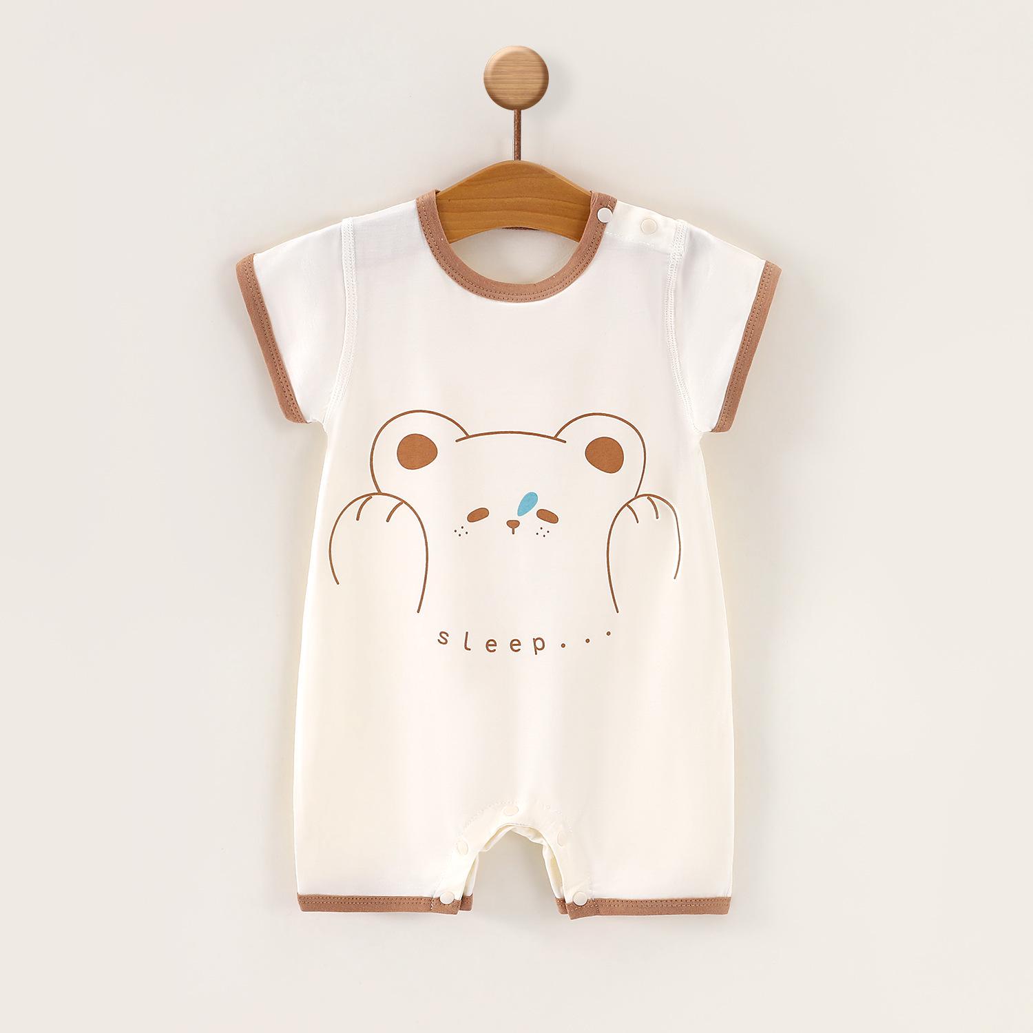 Baby Cotton Short Sleeve Bodysuit – Light, Breezy Infant Romper with Belly Protection 59 cm