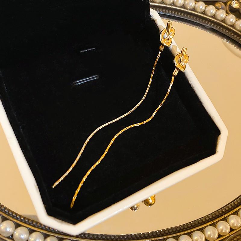 Silver Needle Floral Tassel Earrings - Elegant High-End European & American Style for Women