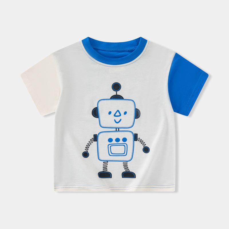 Neue Sommer-Kinderkleidung Jungen-T-Shirt Kurzarm Kinder-Strickshirt