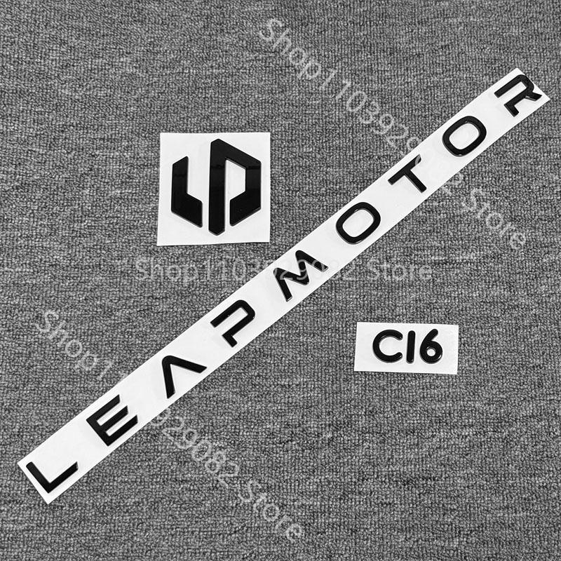 Pro Leapmotor C10 C16 C11 C01 Černý Znak na Auto Písmeno Samolepka Černý Znak na Kufr Náhradní Samolepka Modifikační Příslušenství