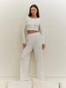 2025 European & American Autumn/Winter Knitted Cotton-Blend Long Sleeve Pant Set for Women