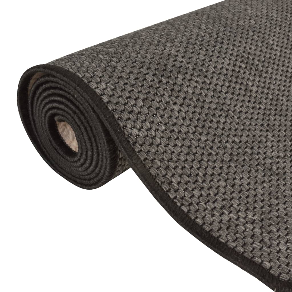 Sisal Look Hall Runner Rug Anthracite 50 X 250 Cm