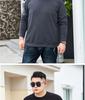 Plus Size Men's Velvet Sweatshirt: Loose Fit, Short Sleeve, Trendy Crew Neck
