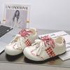 Cute Plaid Puff Little White Shoes Women's Shoes New Summer Niche Original Design Thin Versatile