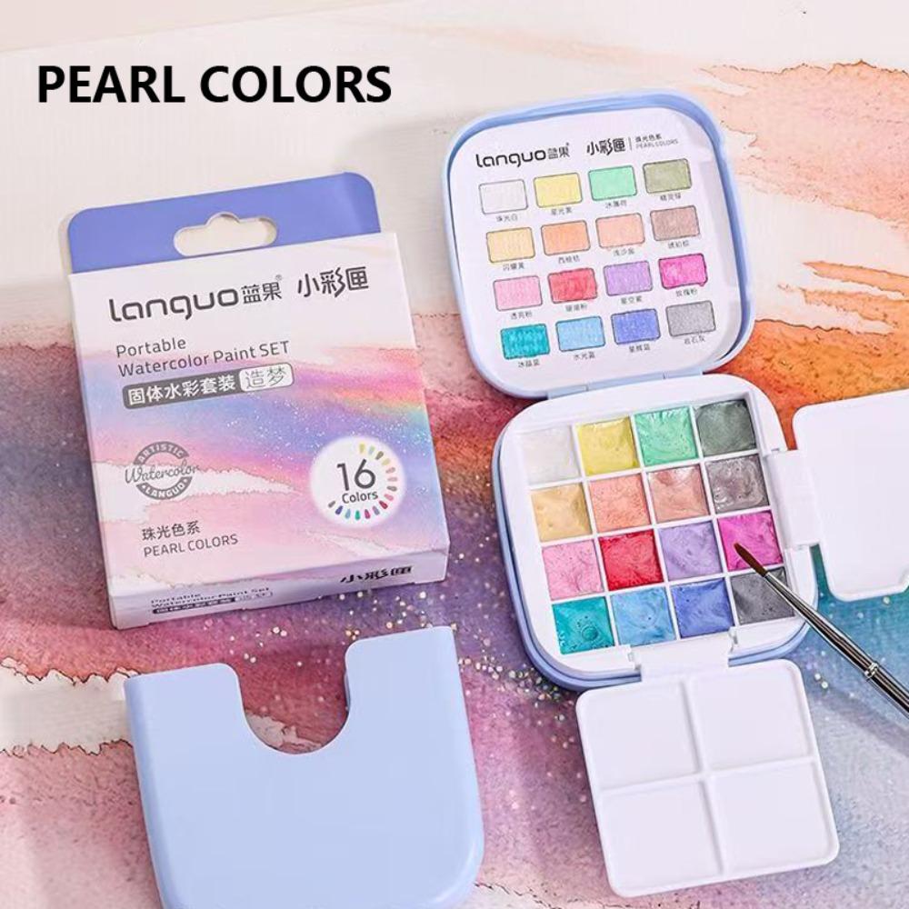 16 Colors Watercolor Sets Mini Painting Pigments  for Art Drawing Sketching