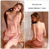 2024 Women's Sexy Ice Silk Lace Nightdress with Stylish Back