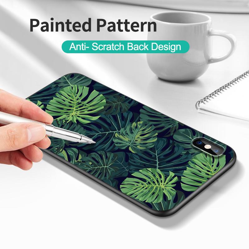 Black Tpu Case For Xiaomi Redmi 9T Case Redmi Note 9T Note 10 5G 4G Pro 10S Case Green Monstera Leaves