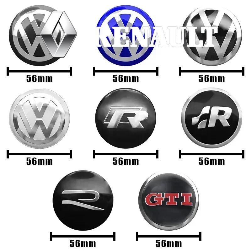 4pcs 56/60/65mm Volkswagen Car Wheel Center Cover Stickers Hub Cap For VW R Golf Touran Octavia Motion GTI Polo Auto Accessories pks2