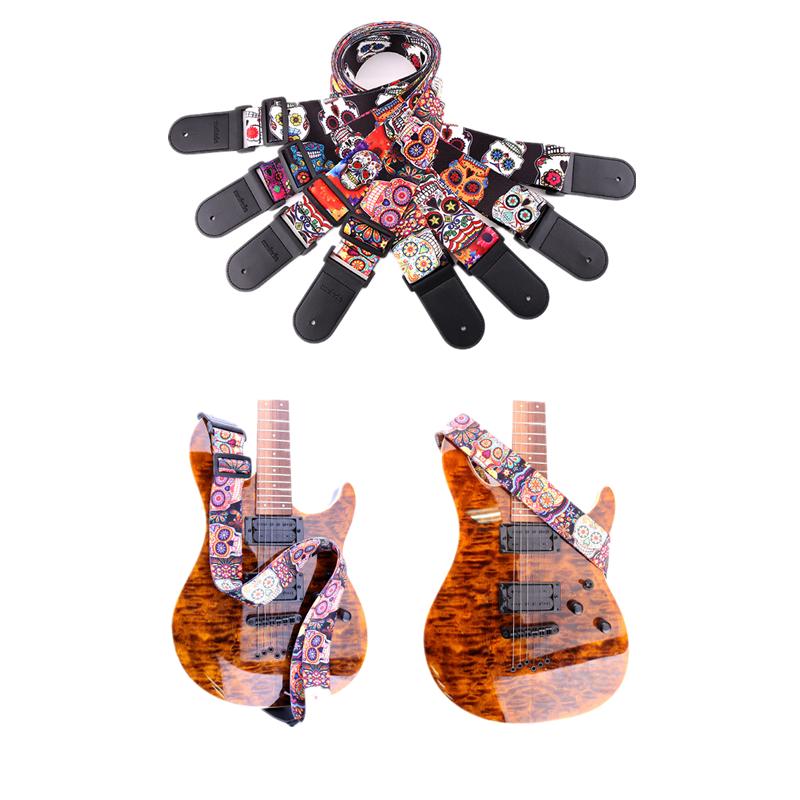 1 pc  Acoustic Guitar Strap Electric Guitar Straps with Leather Ends Adjustable Classical Guitar Straps