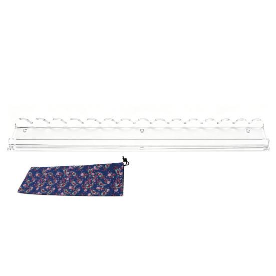 1/4Pcs Mahjong Rack with Magnetic Pusher & Storage Bag, Scalloped Acrylic Mah Jongg Tile Holder Pusher Bar, Gift for American Mahjong Players