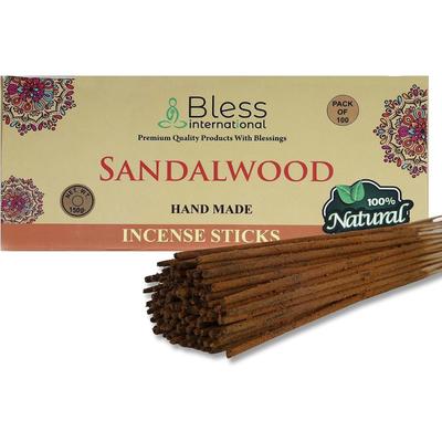 Bless-Sandalwood-Incense-Sticks 100%-Natural-Handmade-Hand-Dipped-Incense-Sticks Organic-Chemicals-Free For-Purification-Relaxation-Positivity
