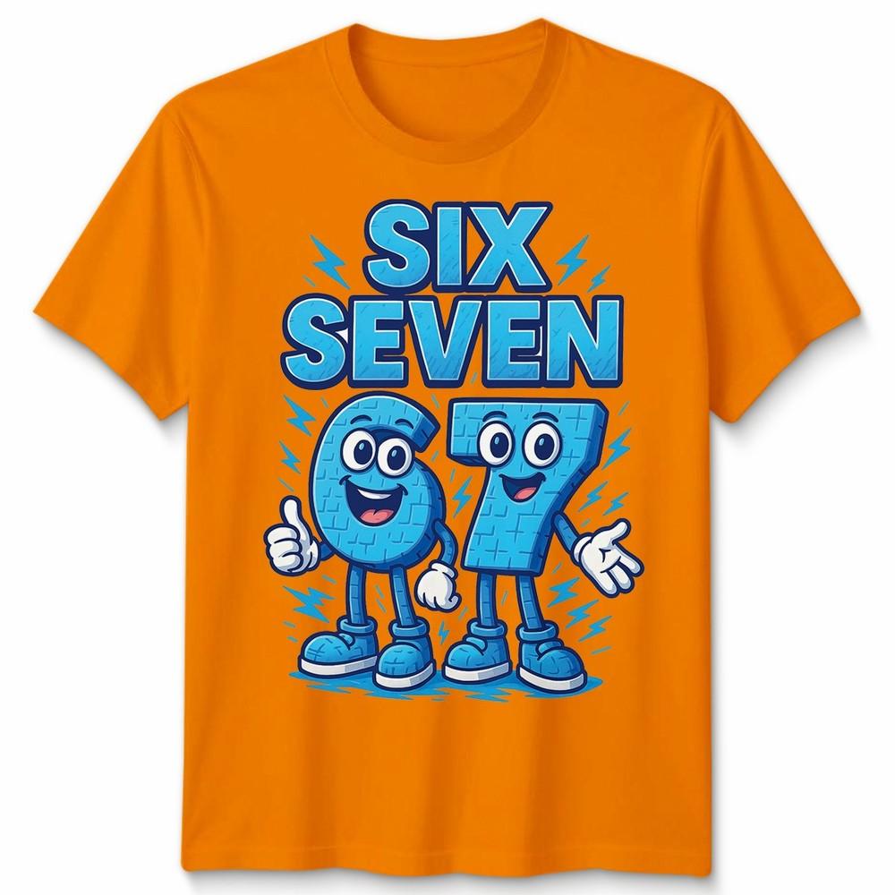 Six Seven Number 67 Cartoon Funny Retro Gamer Style Unisex Tshirt Gift