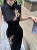 2026 High-End Black Qipao: Slim, Retro-Style Dress for Summer Engagements