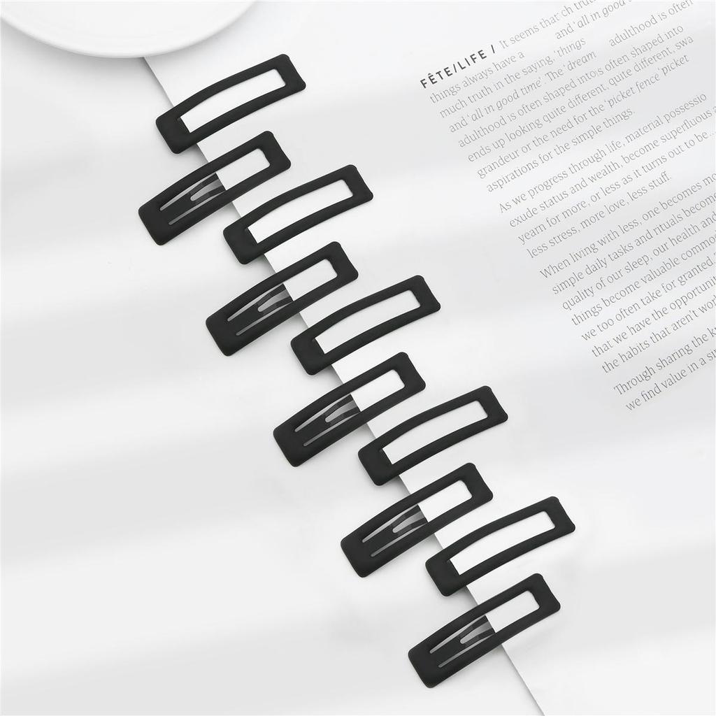 1card/bag Fashion Rubber Paint Geometric Hairpin Hair Claw For Women Ladies Girls Makeup Hair Barrettes Hair Accessories Crab Bath Clip Headwear