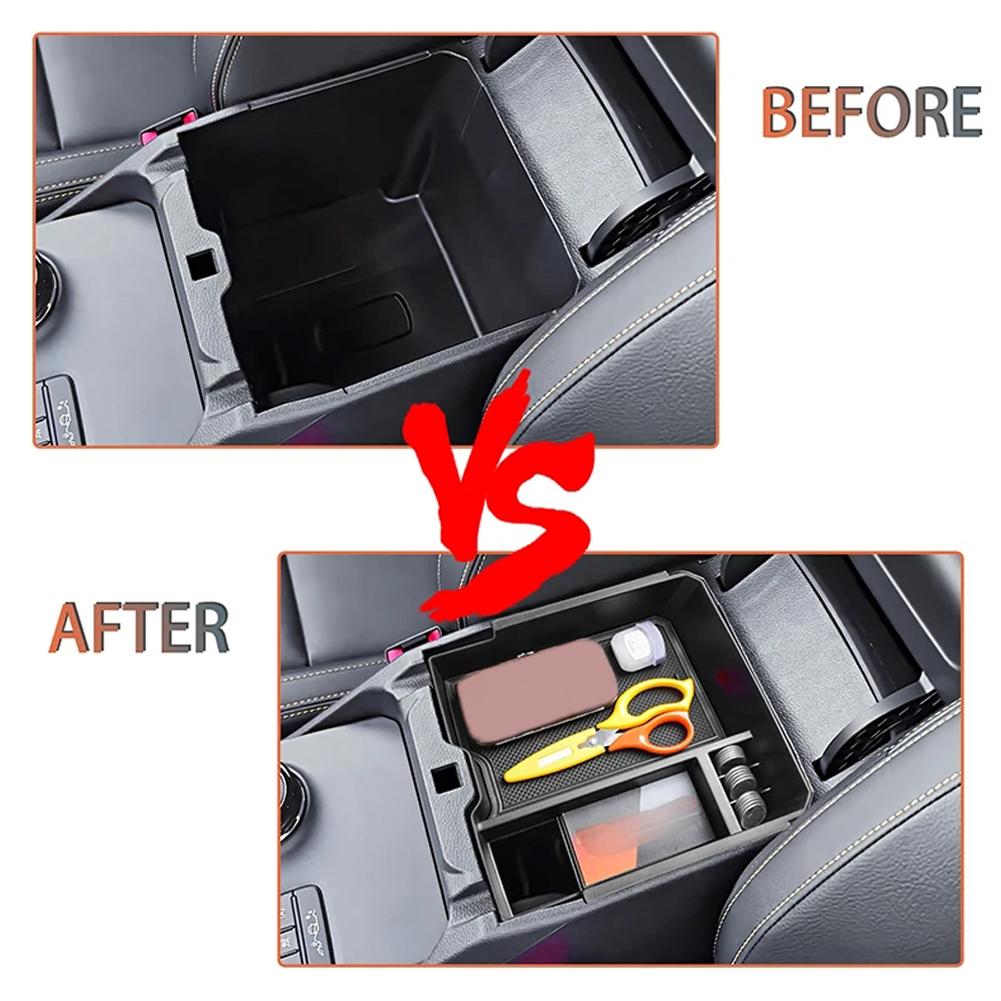 Car Armrest Storage Box Tray Console Organizer Holder For Ford Ranger Everest 2023 Electric Handbrake Auto Interior Accessories