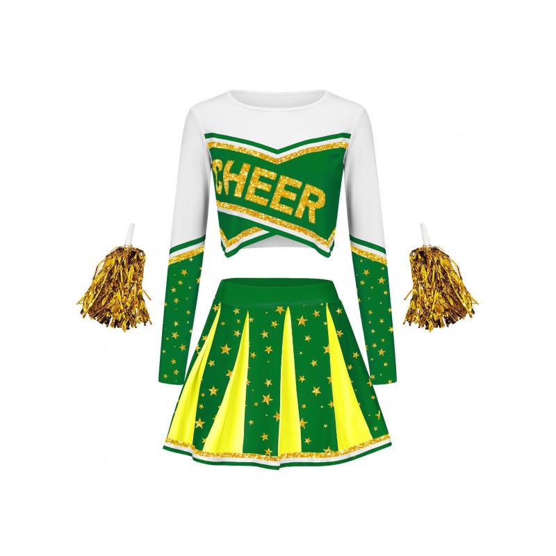 Uniformi da Cheerleading per Donna Adulta Set Outfit per Performance di Danza Costumi da Palco Stile Sexy Cheer