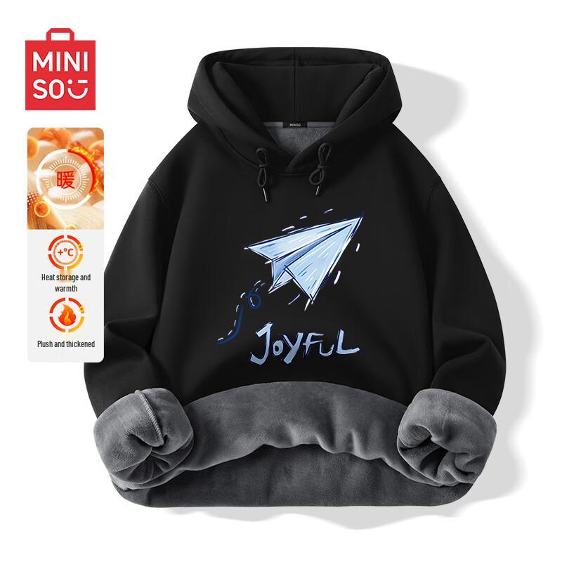MINISO Men s Plush Lined Hooded Sweatshirt M