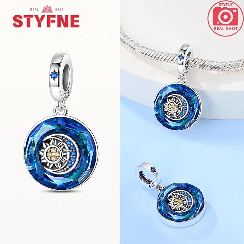 Original Copper Astrolabe Sun&Moon Star Blue Series Charms Fit Bracelet Diy Charm For Women Jewelry Fine Gifts
