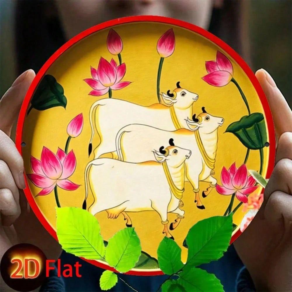 Handmade Metal Tin Plate Wall Art Home Decor 20x20cm
