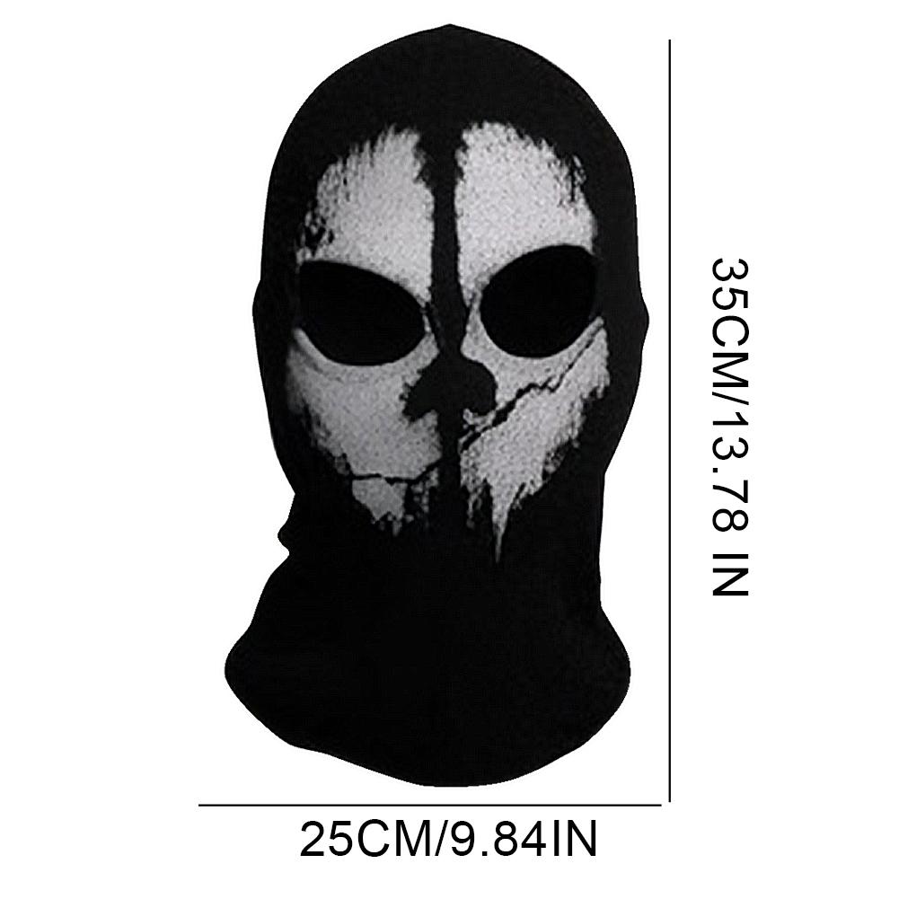 Halloween Ghost Full Face Mask Skull Scary Ghost Skeleton Motorcycle Cycling Headmask for Halloween Cosplay Balaclava Halloween