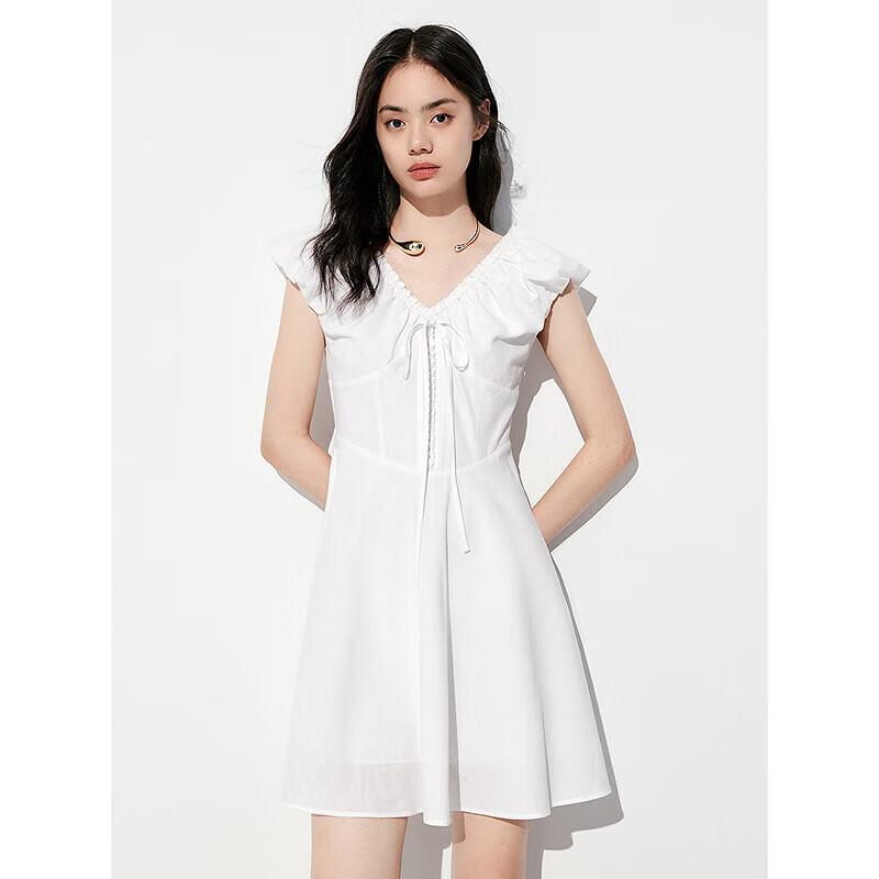 

Peacebird Women s Cloud Jacquard V-Neck Short Dress M