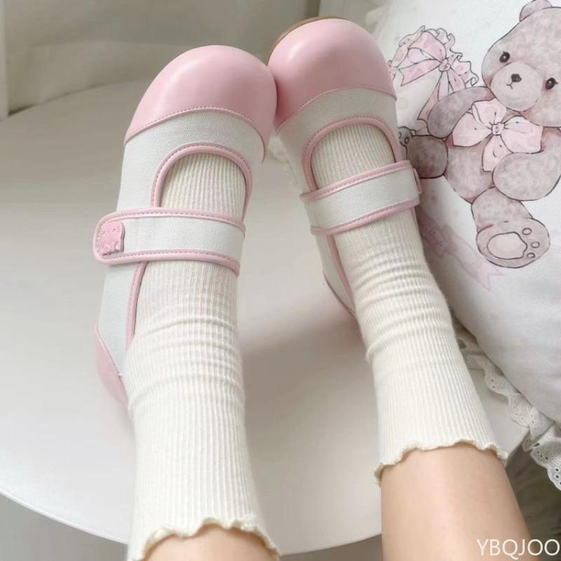 Fashion Small cute round toe flat sole shoes for spring and summer versatile color blocked casual simple daily not tiring women's shoes