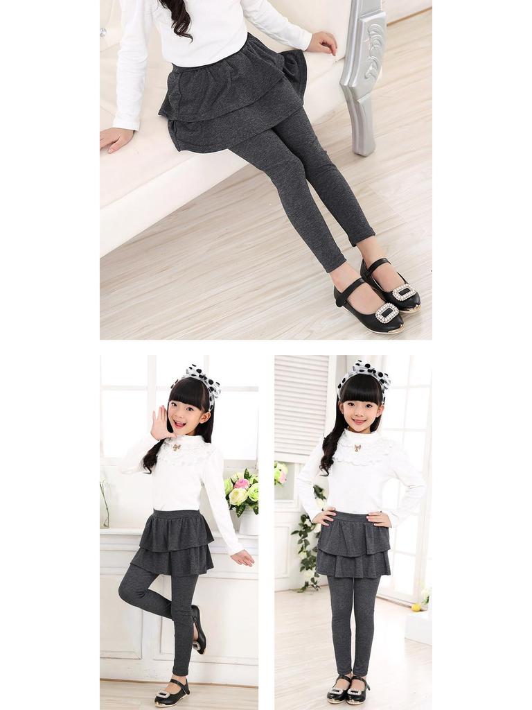 Girls' Multi-Color Elastic Skirt-Pants - Spring and Autumn Korean Style Children's Wear