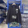 Herren Übergroßer Kapuzen-Reißverschluss-Sweatshirt Streetwear Baumwollmischung Lässiges Oberteil