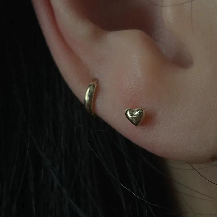 14K baby heart piercing