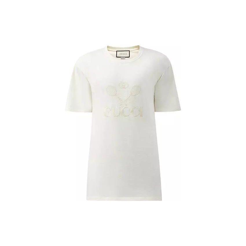 GUCCI T Shirts Men's White Crew Neck Moderate Straight Fit 548334-XJBCR-9689