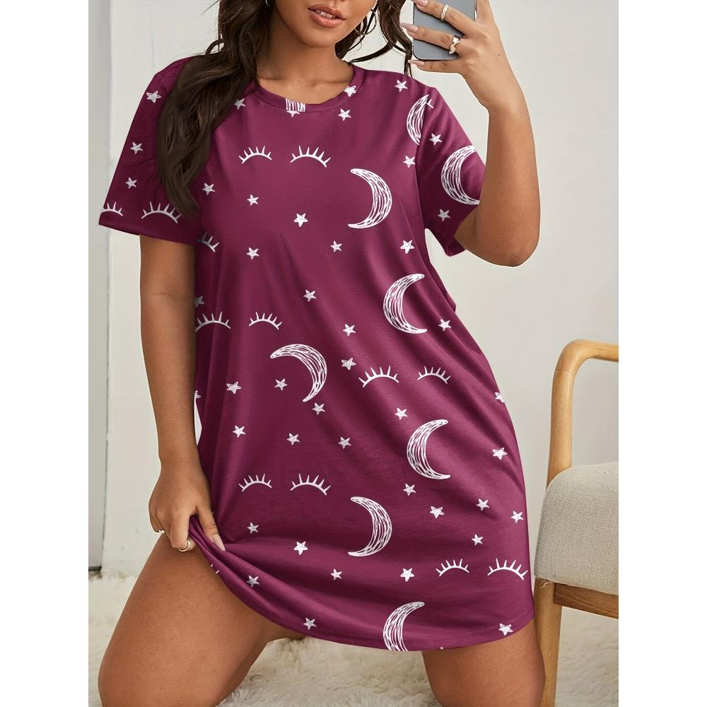 Fashion Casual Women Nightdress Short Sleeve Dresses Loose Fit Nightwear Home Clothes Nightie Loungewear Dresses