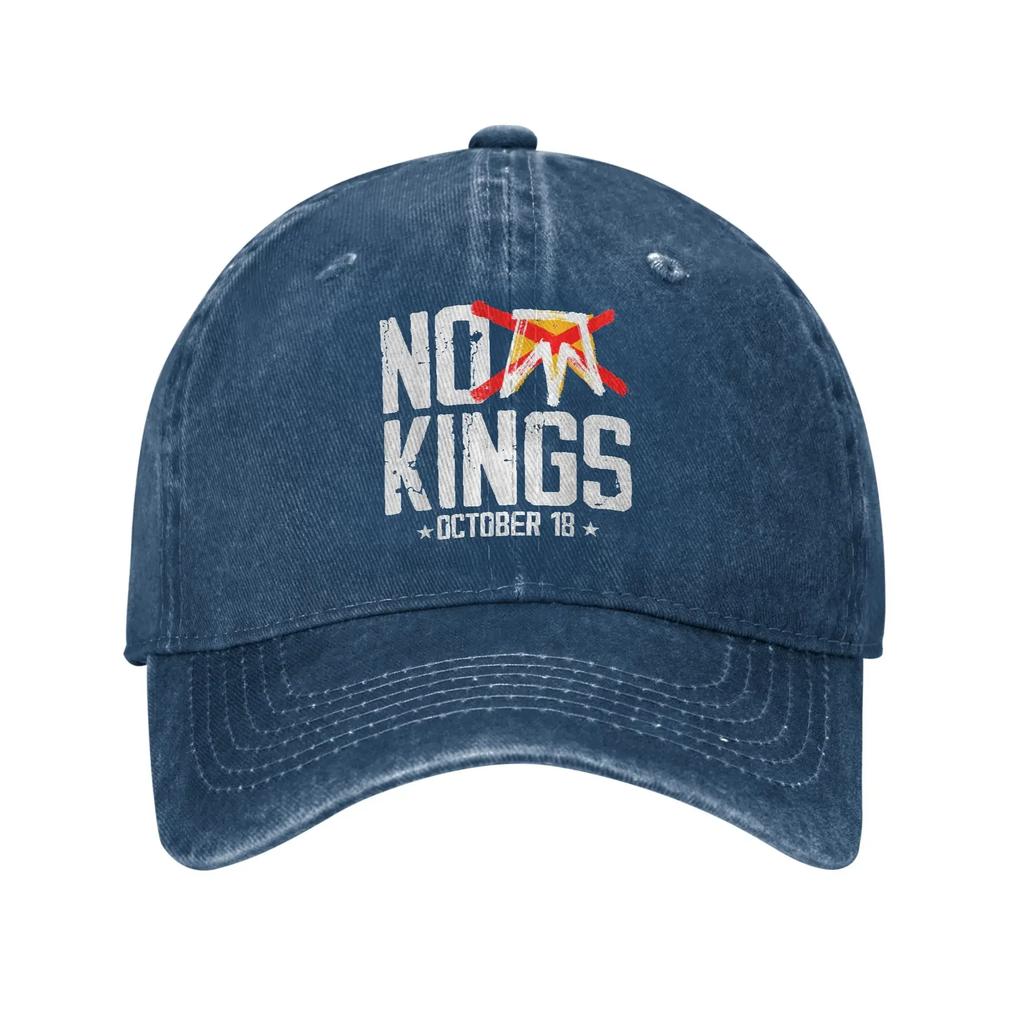 October 18 No Kings Day Baseball Cap Vintage Distressed Cotton Rejecting King Snapback Hat Unisex Outdoor Workouts Adjustable