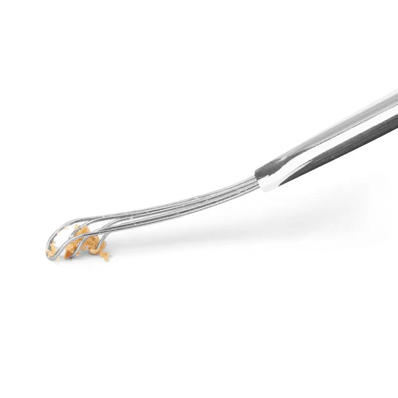 1Pc Ear Wax Cleaning Tools Remover Curette Cleaner Health Care Tools  Stainless Steel Silver Earpick Wax Ear Pick Handle Design