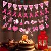 Paper Breast Cancer Backdrop Banner Single Side Breast Cancer Awareness Flag  Charity Activities