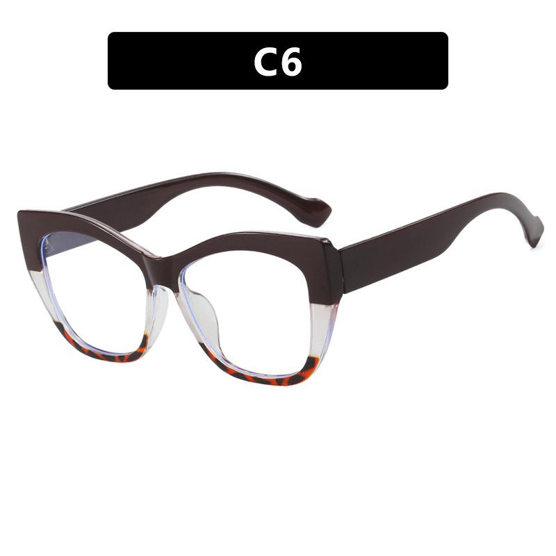 New Fashion Double Color Cat Eye Women Glasses Frame Clear Anti Blue Light Optical Leopard Eyewear