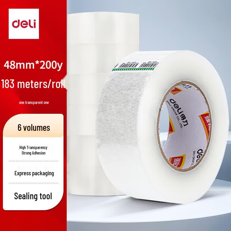 Deli Transparent Packing Tape (6 Rolls)