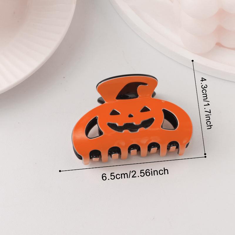 Cute Halloween Pumpkin Hair Claw Clips Non Slip Strong Hold Fashion Hair Clamps for Girls Holiday Party Daily Hairstyling